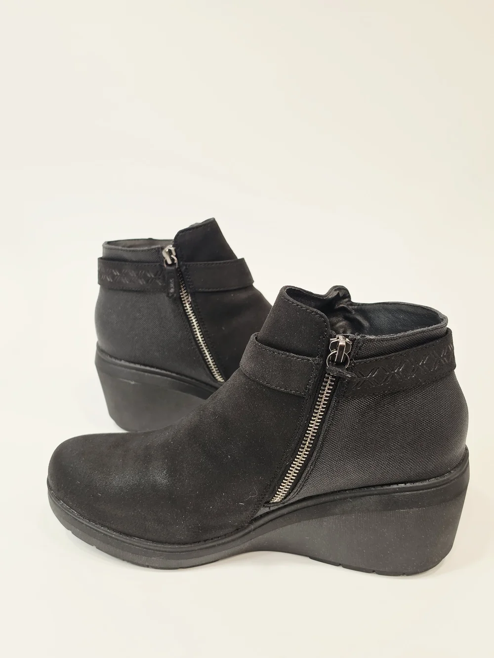 BOBS from Skechers Gala In High Demand Women’s Black Wedge Ankle Boots